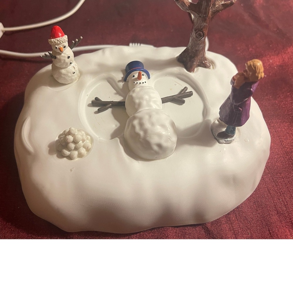 Lemax Village Animated Snowman Snow Angel Christmas Accessory Works!